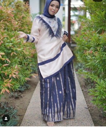 Baju Bodo Organsa Jambul Navy Krem