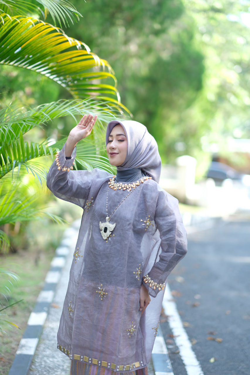 Set Baju Bodo Asli Abu