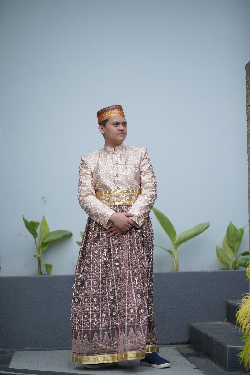 Set Jas Tutup Songket Peach