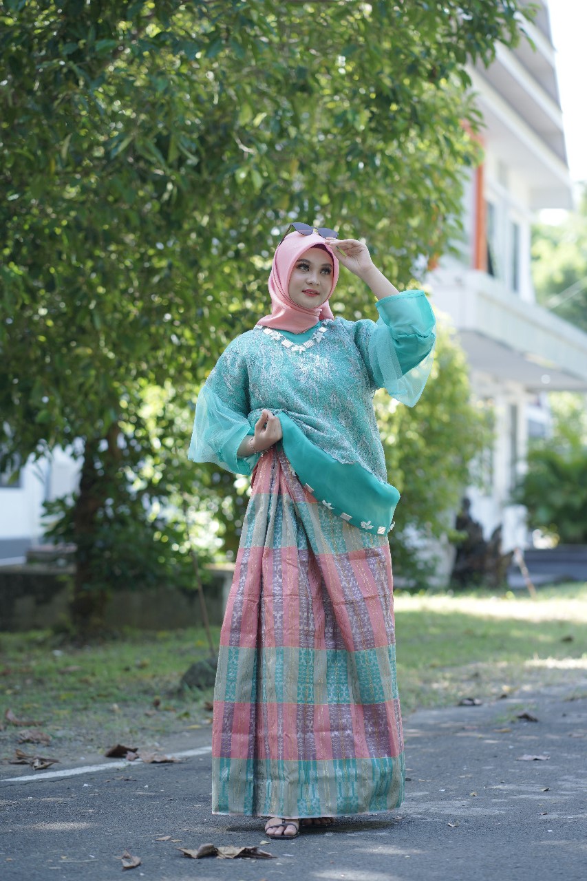 Set Baju Renda Hijau Toska