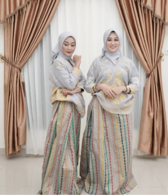 Set Baju Bodo Lagosi Silver