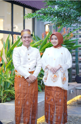 Couple Princess Organsa Payet Putih Orens