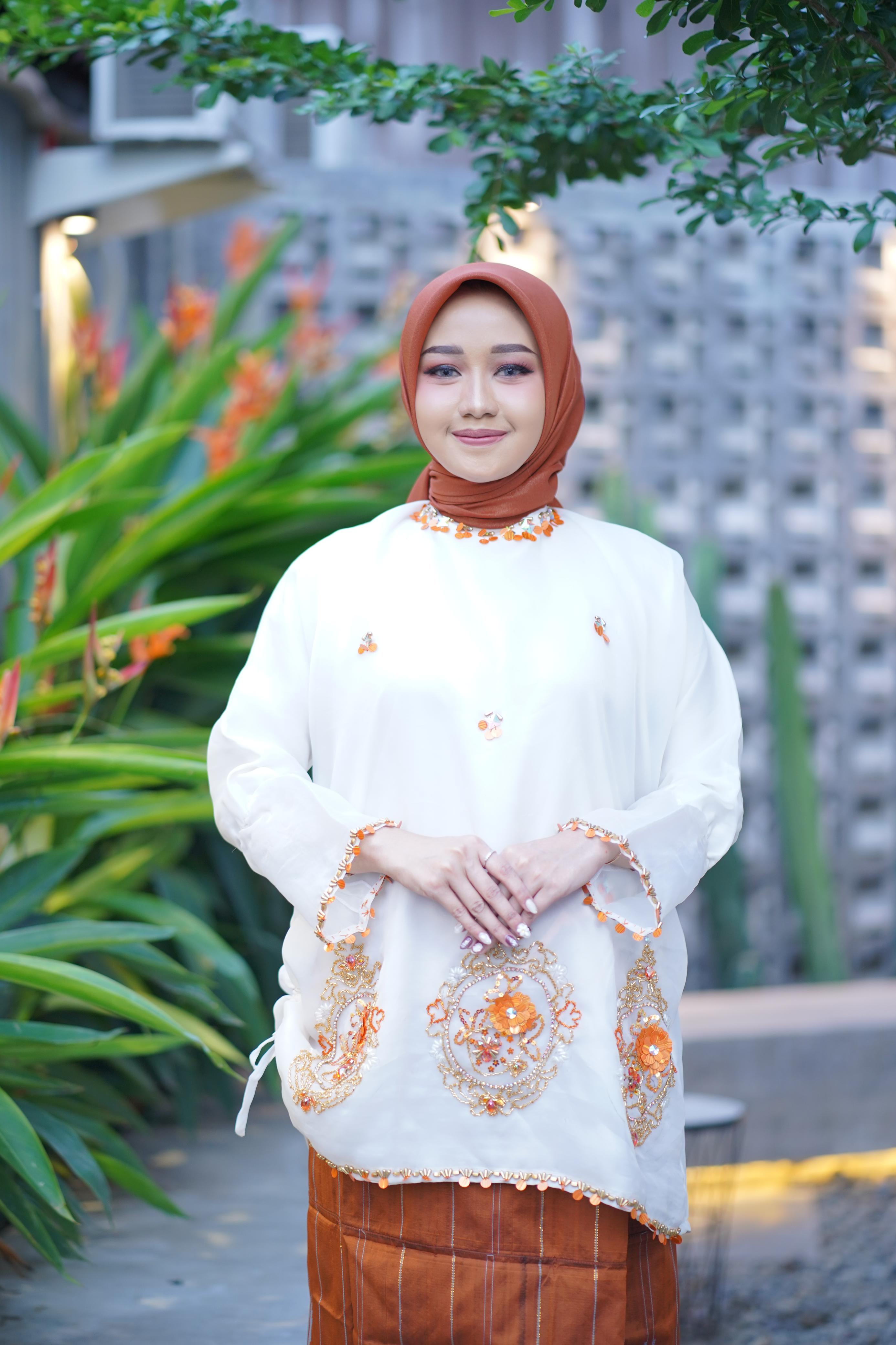 Set Princess Organsa Payet Putih Orens