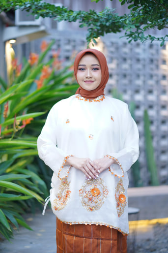 Set Princess Organsa Payet Putih Orens