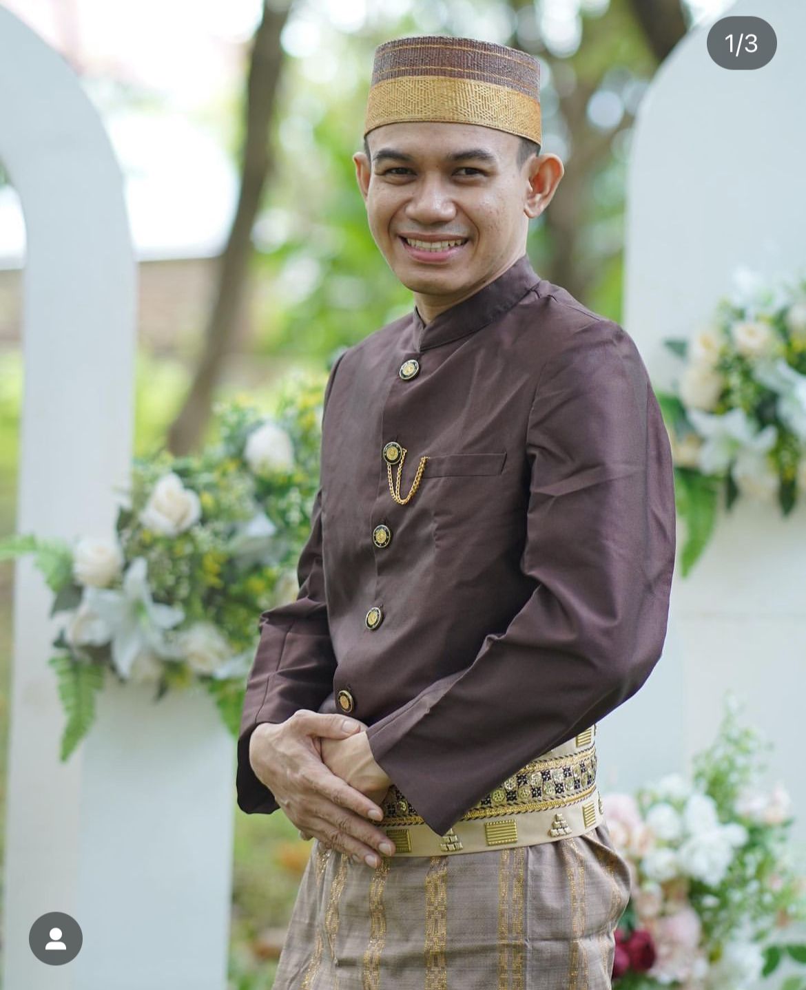 Set Jas Tutup Mikado Coklat Tua