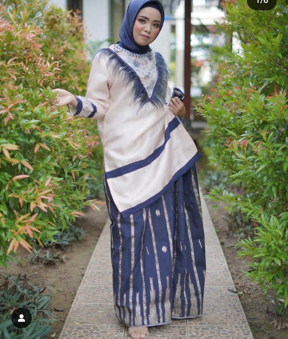Baju Bodo Organsa Jambul Navy Krem