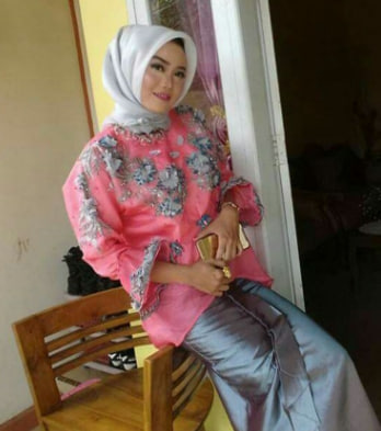 Set Baju Organsa Payet Peach Silver